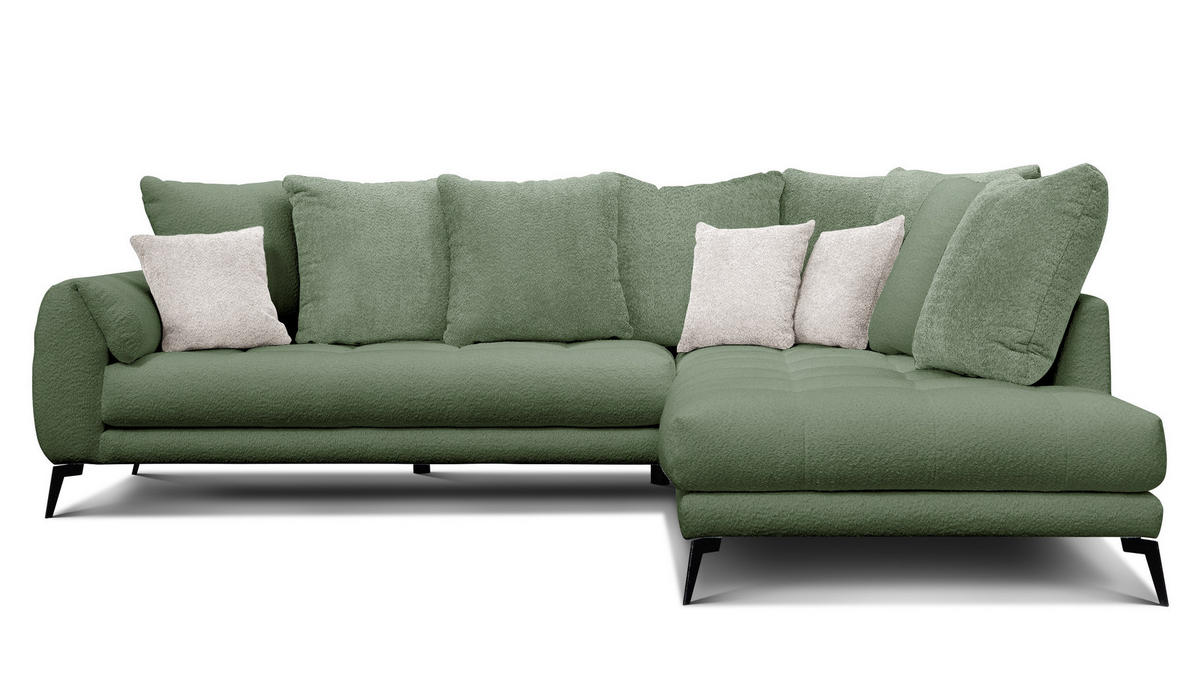 ECKSOFA CALME 5-Sitzer, olive - Olivgrün, Holz/Textil (294/229cm) - Courtois Laville