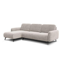 ECKSOFA FEBE 4-Sitzer links, beige - Beige/Schwarz, Holz/Textil (264/157cm) - Courtois Laville