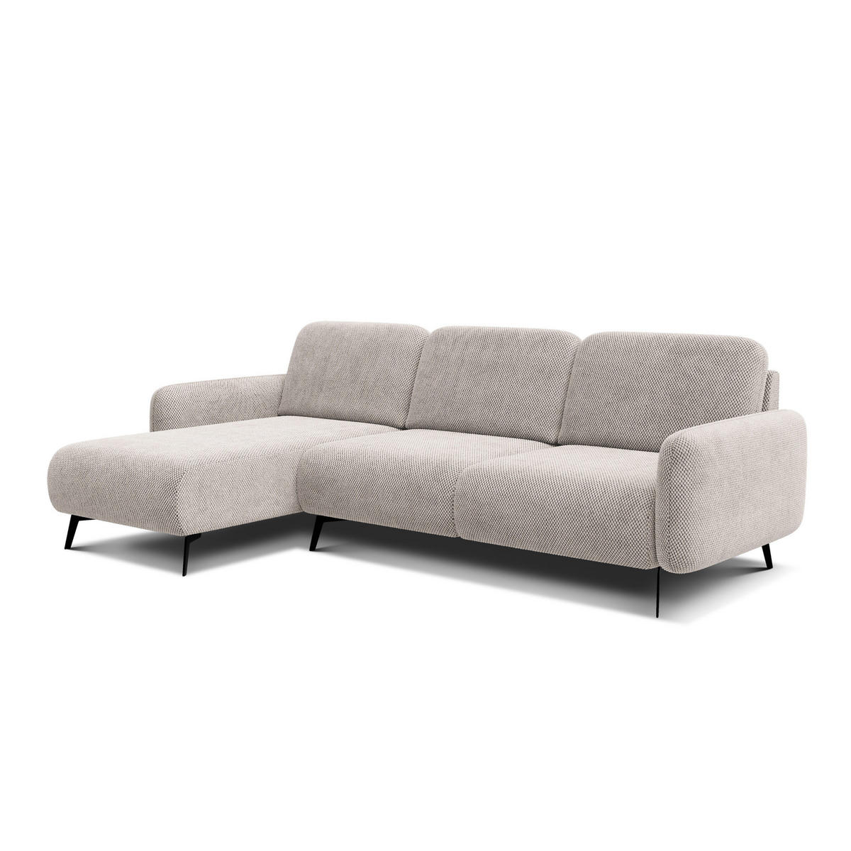 ECKSOFA FEBE 4-Sitzer links, beige - Beige/Schwarz, Holz/Textil (264/157cm) - Courtois Laville