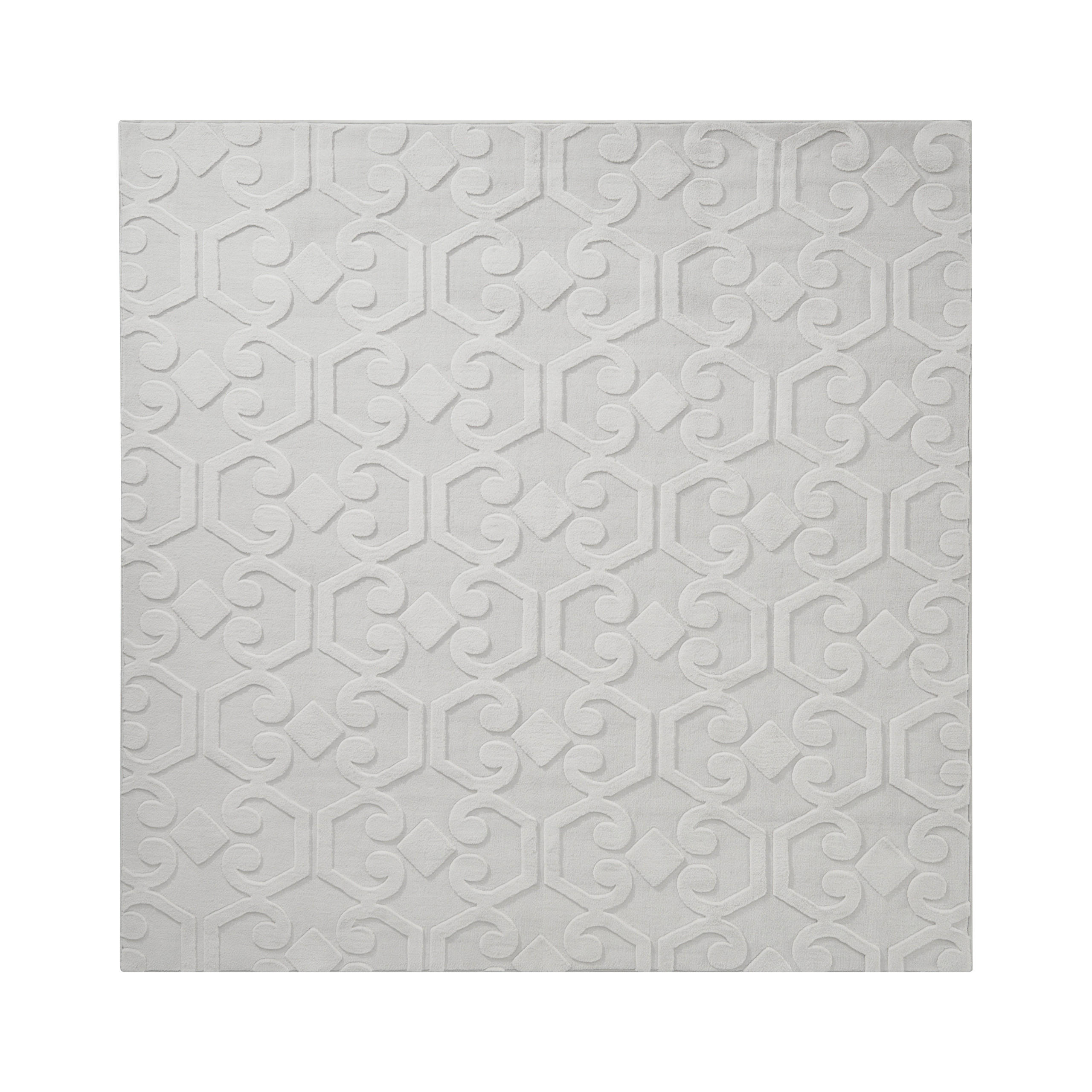 TEPPICH Hellgrau 160/160 cm Gannett - Hellgrau/Grau, Textil (160/160cm) - Beliani