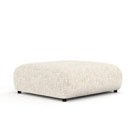 POUF L Zanzibar Creme Webstoff - Creme/Schwarz, Holz/Holzwerkstoff (110/37/110cm) - Maison de Reve