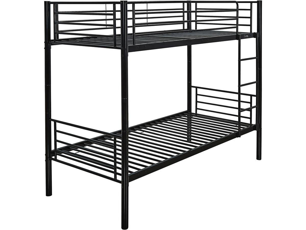 ETAGENBETT Adam Schwarz - Schwarz, Metall (90/190cm) - Habitat Garten