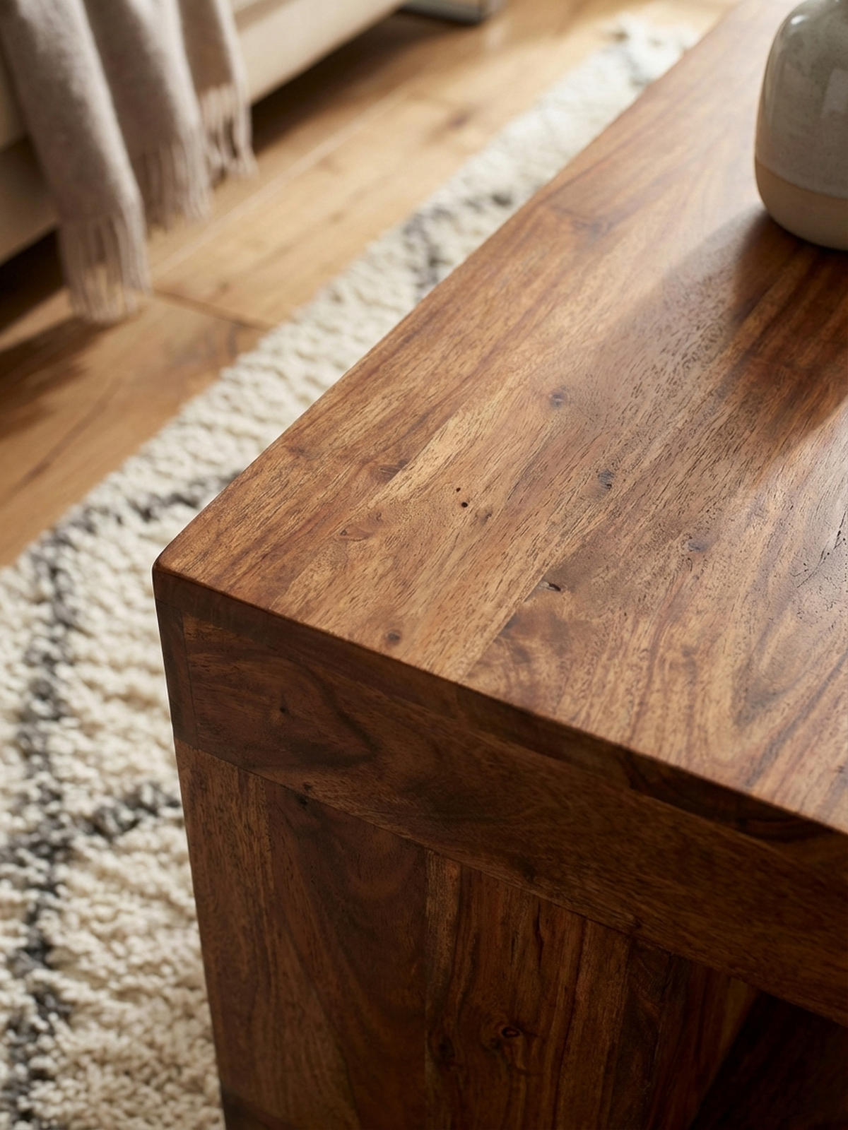 COUCHTISCH Sheesham Massivholz, 90x60 cm, Einzigartige Maserung, 30 kg Belastbarkeit - Braun, Holz (60/90/40cm) - KADIMA DESIGN