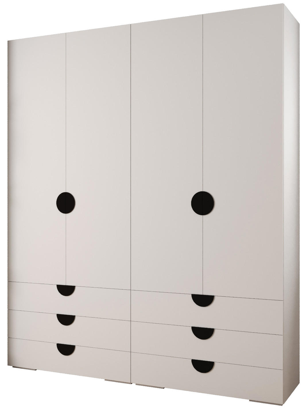 GARDEROBEN-SET 236,7/200/47 - Schwarz/Weiß, Holz/Kunststoff (200/236.7/47cm) - Abiks Möbel