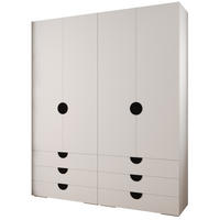GARDEROBEN-SET 236,7/200/47 - Schwarz/Weiß, Holz/Kunststoff (200/236.7/47cm) - Abiks Möbel