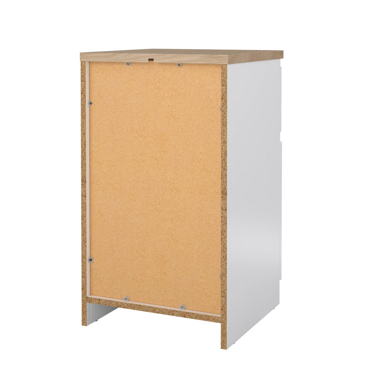 NACHTTISCH Glänzendes Weiß, Eiche 40/40.4/70.1 cm - Weiß, Holzwerkstoff (40.4/70.1/40cm) - DMORA