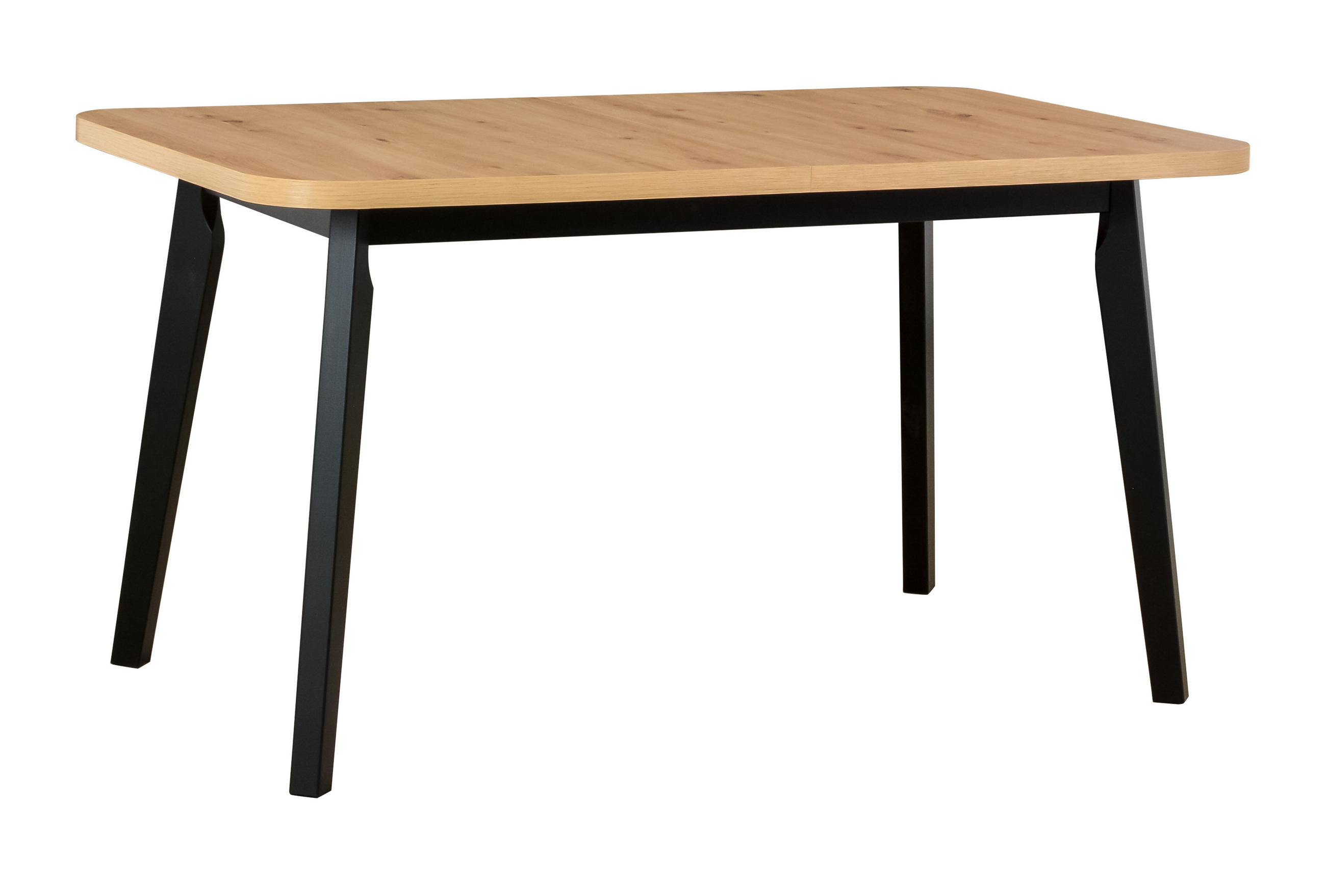 ESSTISCH Oslo 6 - Schwarz/Eiche Artisan, Holz (80/140/75cm) - Leaf Design