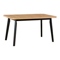 ESSTISCH Oslo 6 - Schwarz/Eiche Artisan, Holz (80/140/75cm) - Leaf Design