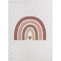 SPIELTEPPICH Waschbar TINO in Creme, mit Regenbogen- und Herz-Motiv, 160 x 230 cm - Beige, Textil (230/160cm) - KADIMA DESIGN