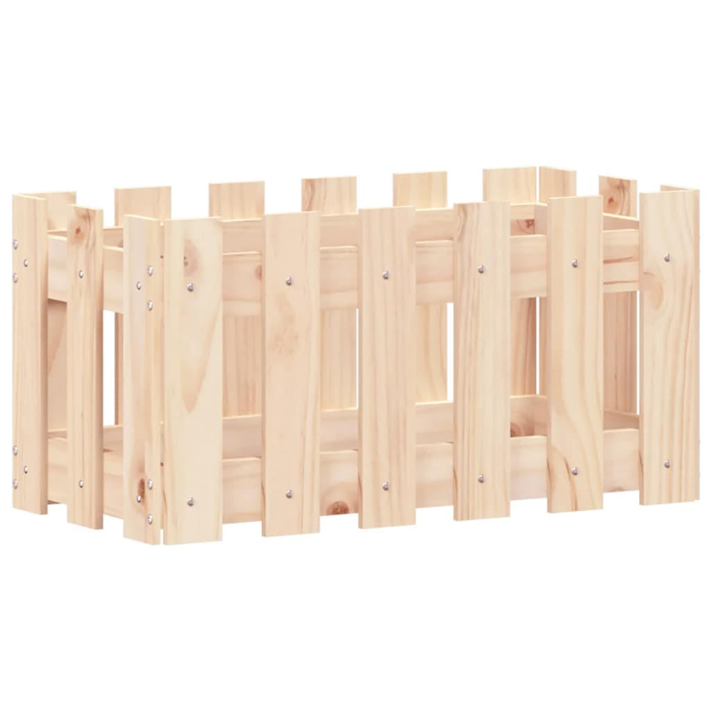 PFLANZKÜBEL Lattenzaun-Design 60x30x30 cm Massivholz Kiefer - Naturfarben, Holz (60/30/30cm)