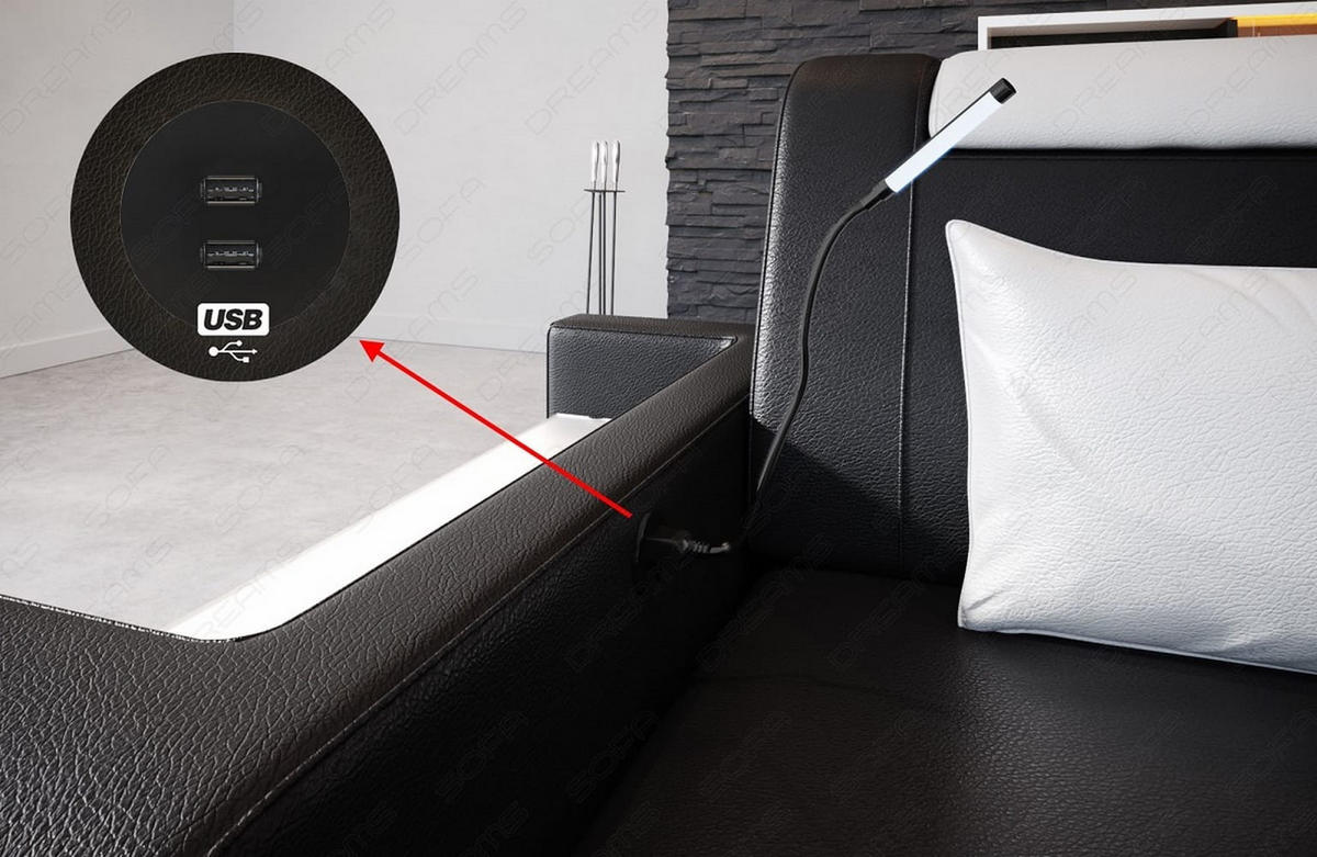 COUCH Trivento L-Form Rot Schwarz Mikrofaserstoff - Rot, Kunststoff (274/274cm)