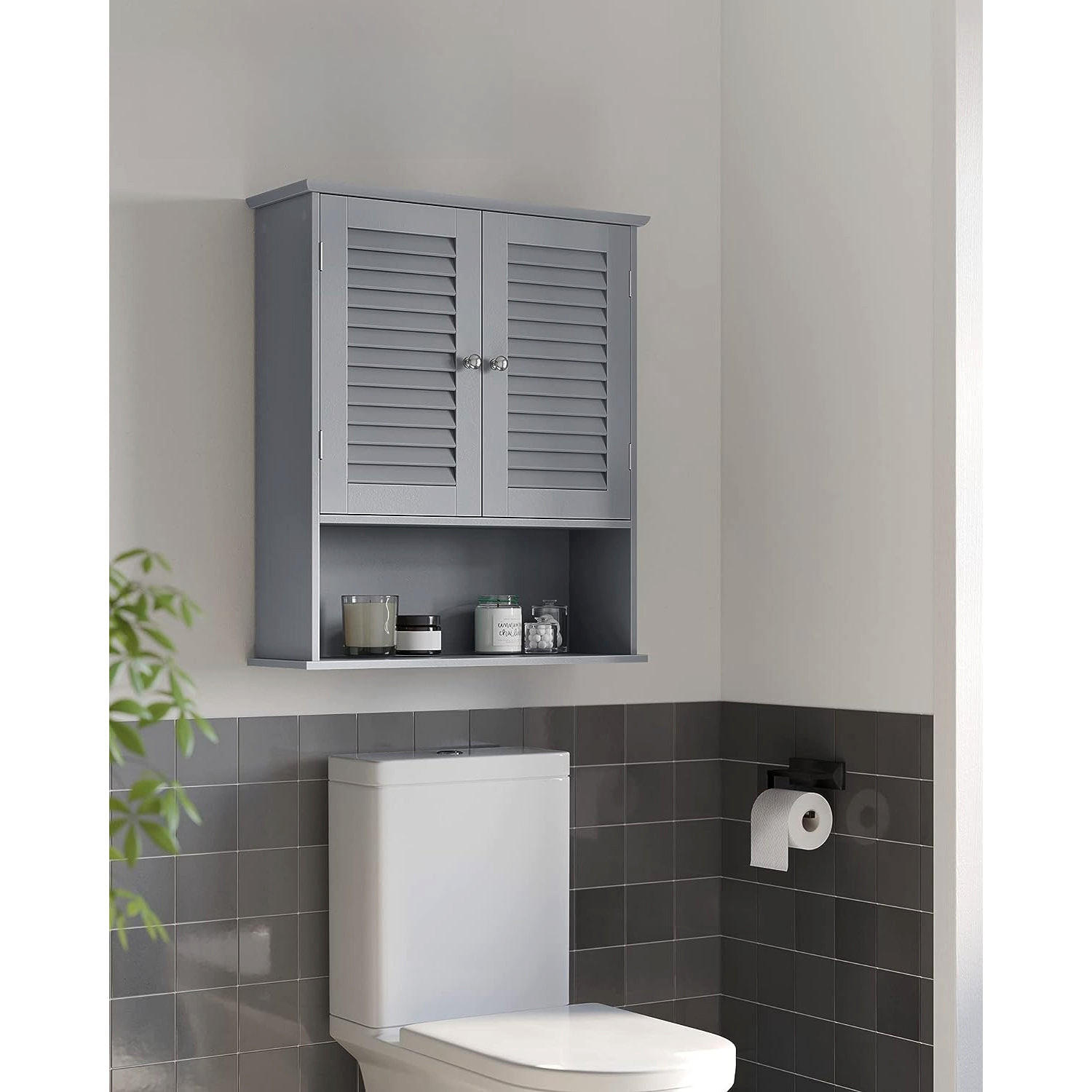 BADEZIMMERSCHRANK PHNOM PENH - Grau, Holzwerkstoff (30/82/30cm) - Hansiro