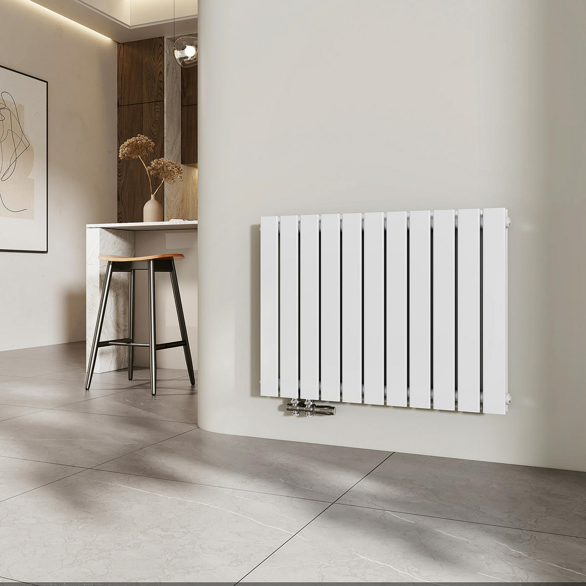 HEIZKÖRPER Flachheizkörper Weiß 63/85/6,3 cm - Weiß, Metall (85/63/6.3cm) - EMKE