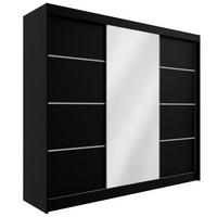 KLEIDERSCHRANK PAOKI - 250 cm - Schwarz - Schwarz, Holzwerkstoff (250/215/61cm) - ALTDECOR