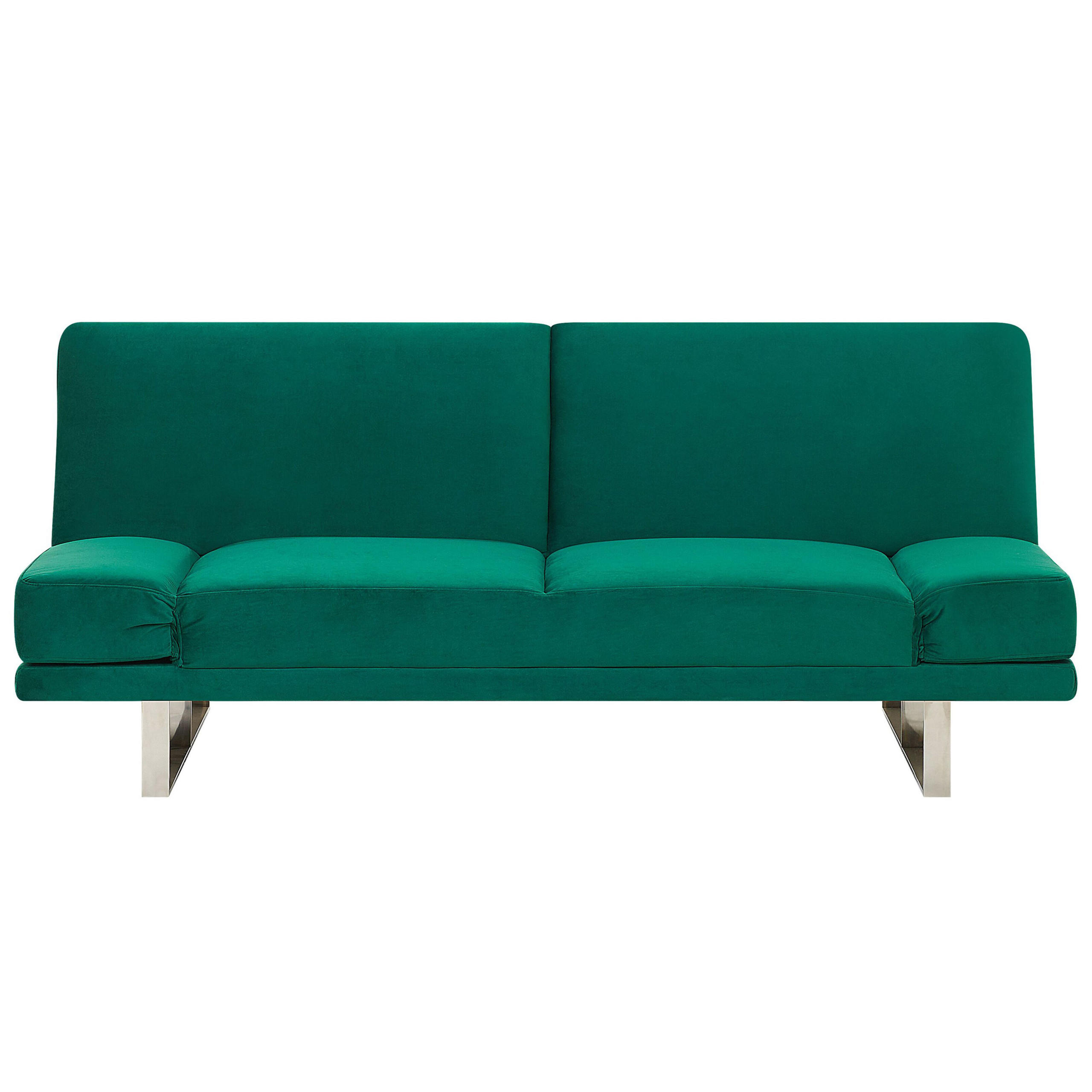 2-SITZER-SCHLAFSOFA Samtstoff Grün York - Grün, Textil (190/81/89cm) - Beliani