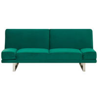 2-SITZER-SCHLAFSOFA Samtstoff Grün York - Grün, Textil (190/81/89cm) - Beliani