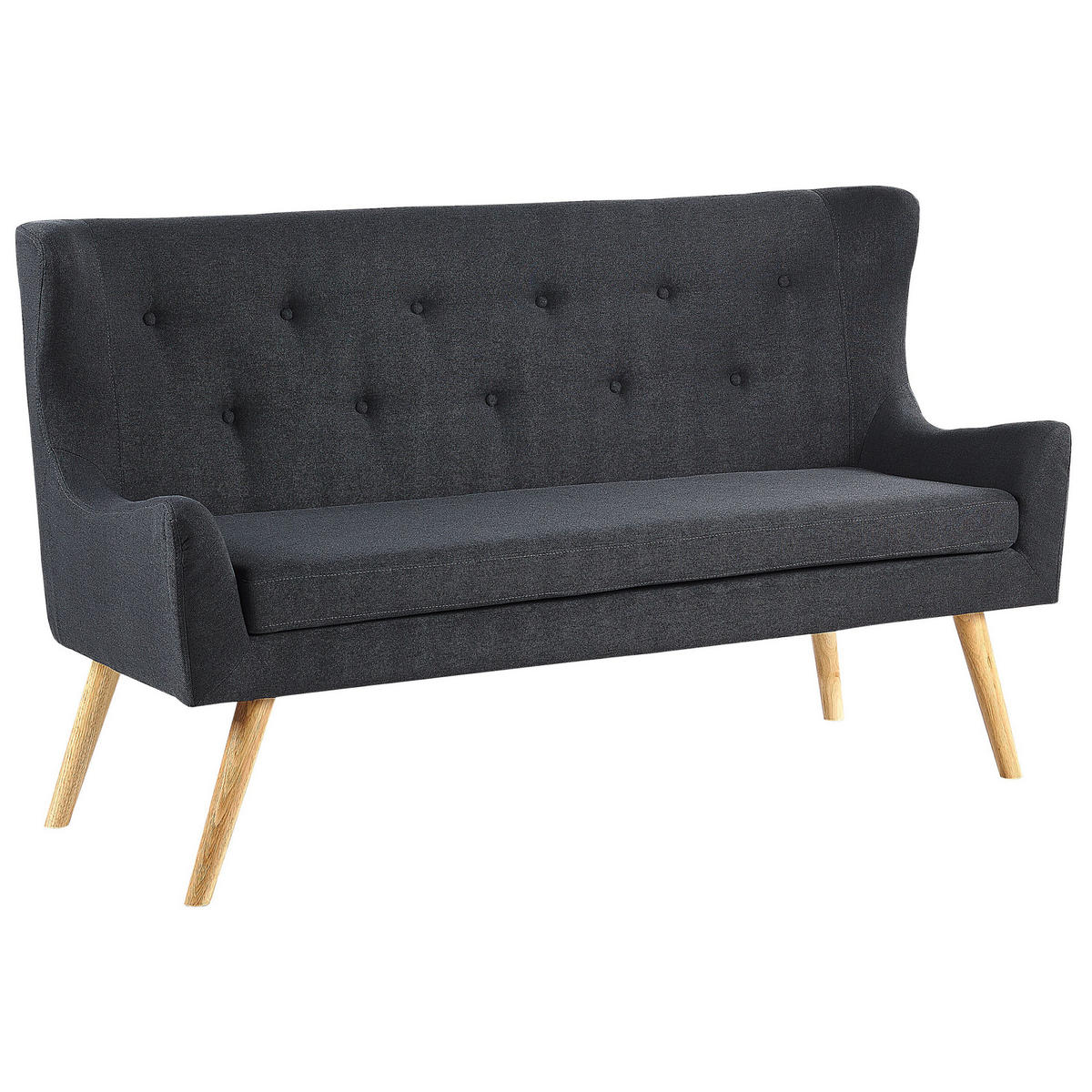 2-SITZER-KÜCHENSOFA Polsterbezug Schwarz Skibby - Schwarz, Textil (160/95/60cm) - Beliani