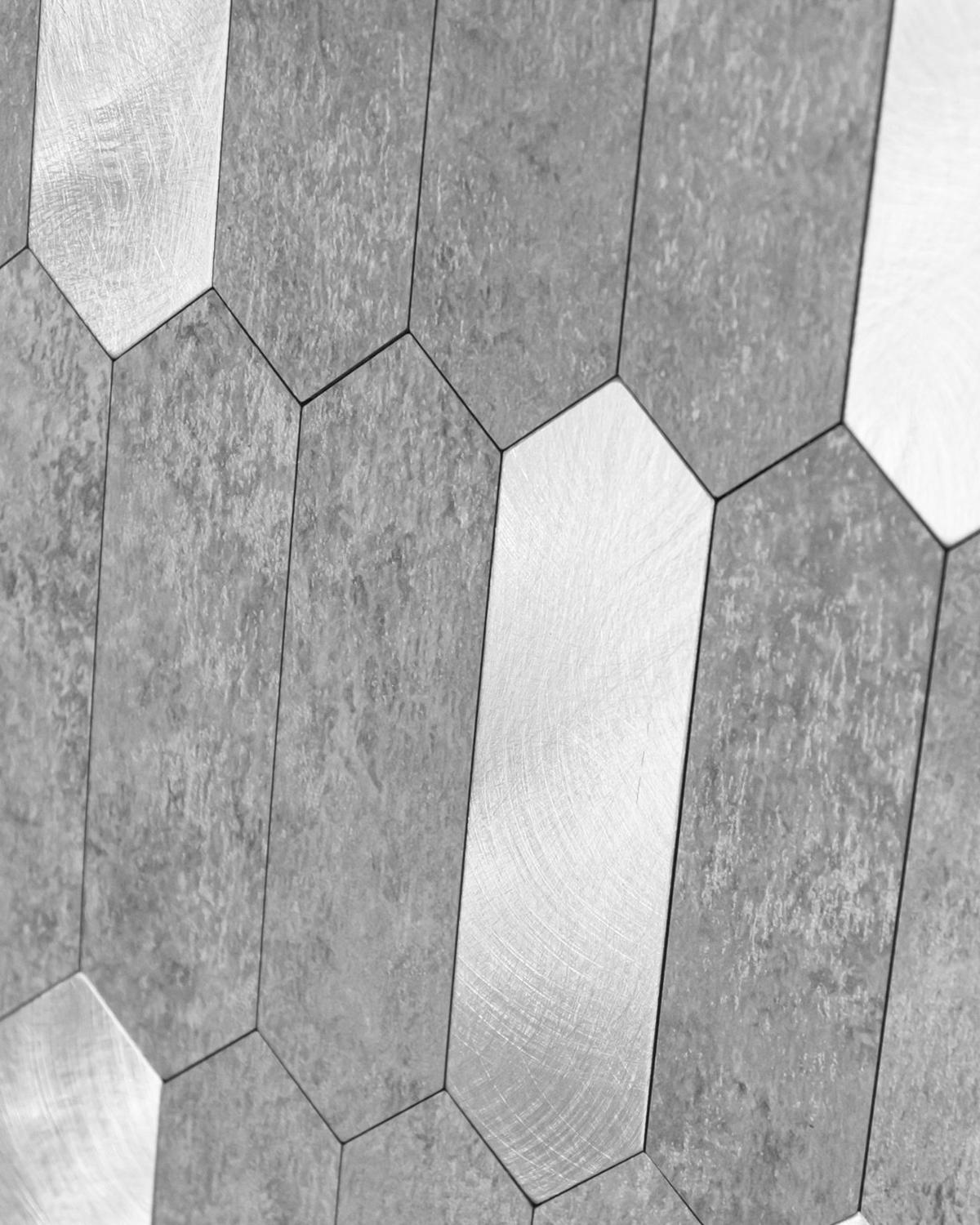 FLIESENAUFKLEBER 1 Stück 30,5 x 30,5 cm Selbstklebende Fliesen - Moro Cenere - Graphitfarben/Grau, Kunststoff (30.5/0.4/30.5cm) - Mazovia