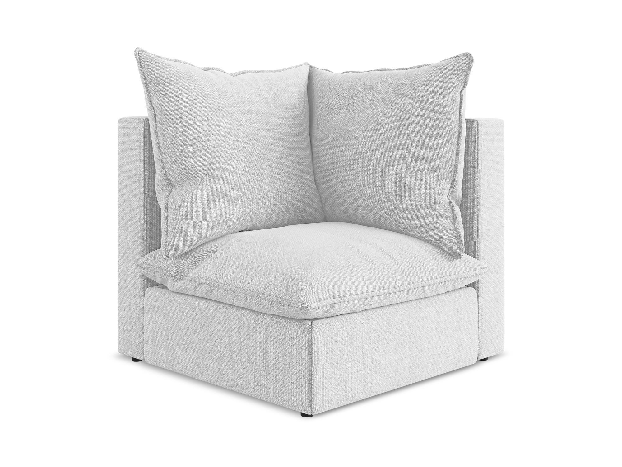 SOFAELEMENT Bouclé Stoff Grau - Silberfarben/Schwarz, Holzwerkstoff/Kunststoff (90/77/90cm) - Makamii