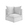 SOFAELEMENT Bouclé Stoff Grau - Silberfarben/Schwarz, Holzwerkstoff/Kunststoff (90/77/90cm) - Makamii