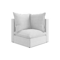 SOFAELEMENT Bouclé Stoff Grau - Silberfarben/Schwarz, Holzwerkstoff/Kunststoff (90/77/90cm) - Makamii