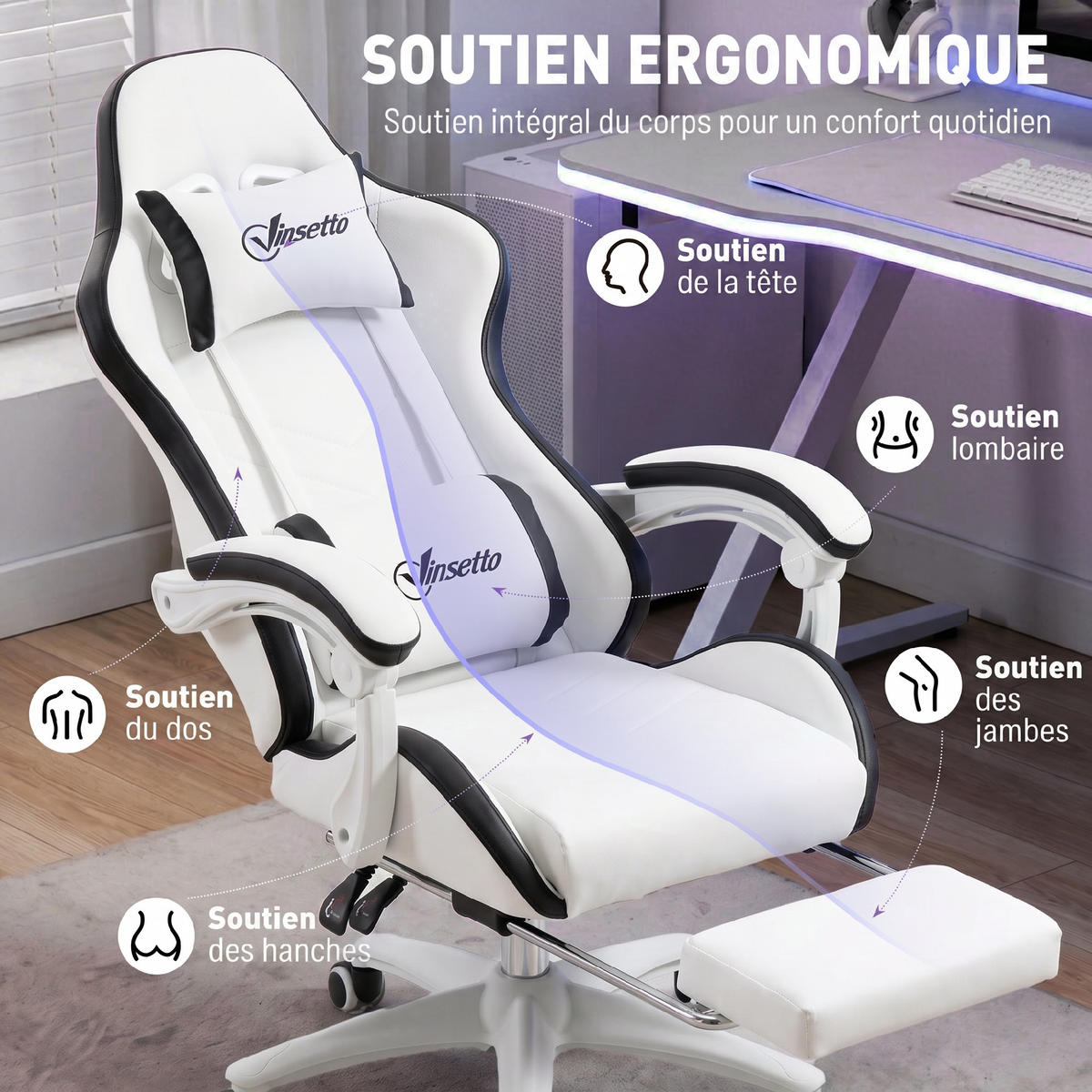 GAMING-STUHL Schwarz 65.0/65.0/129.0 cm - Schwarz, Textil (65/129/65cm)