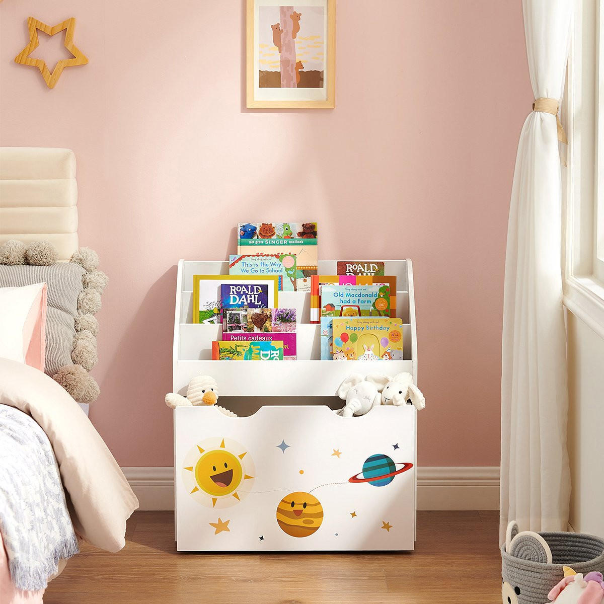 REGAL für Kinder mit Bücherregal - H70 cm - Weiß, Holzwerkstoff (29.5/70/62.5cm) - Calicosy