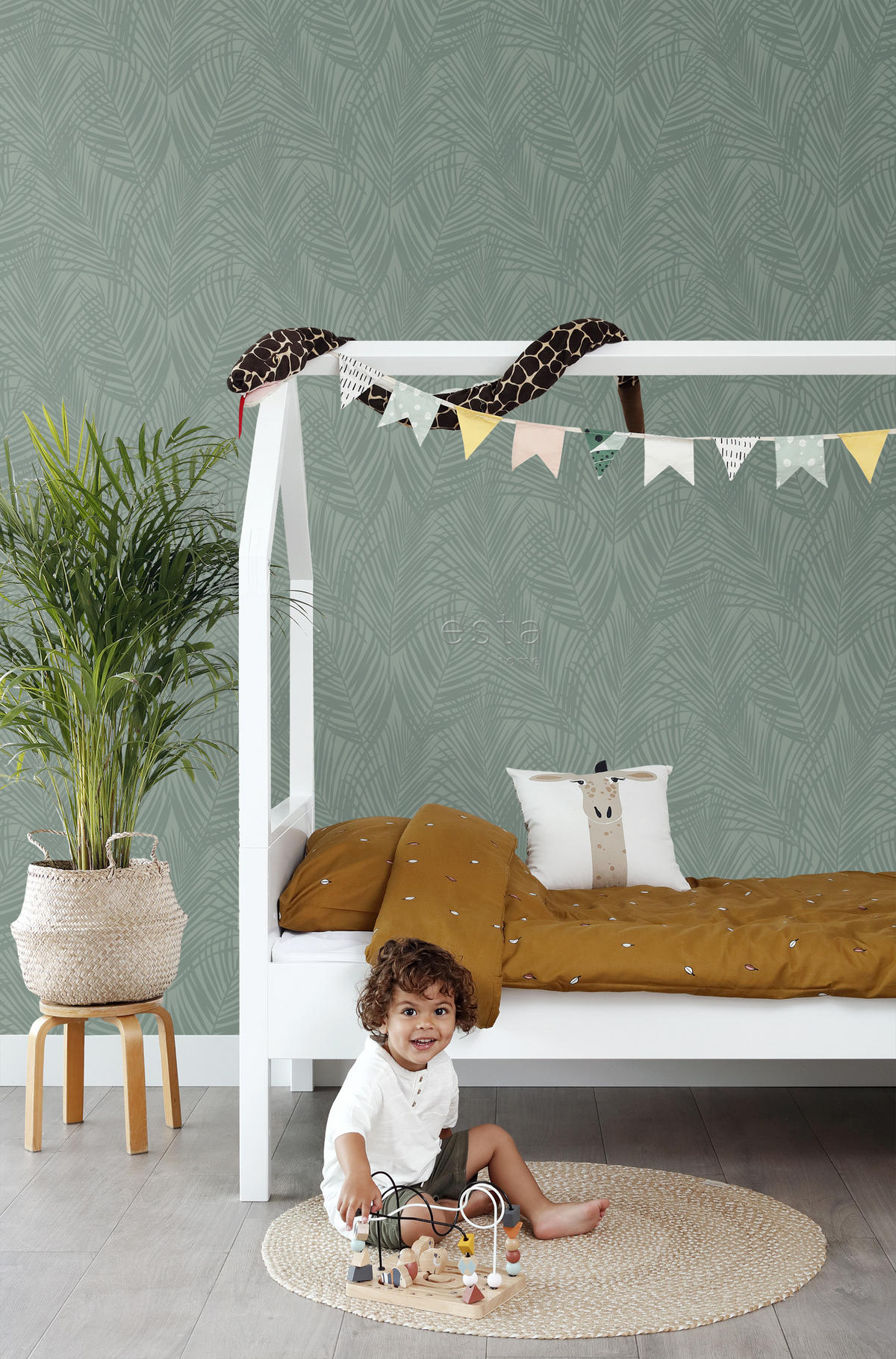 TAPETE Palmblätter 53 cm x 10.05 m - Grün, Papier (53/1000cm) - ESTAhome