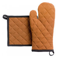 SET AUS TOPFLAPPEN/TOPFHANDSCHUH AUS RECYCELTEM MATERIAL Grace karamell 15 x 32 cm - Terra cotta, Textil (15/32cm) - Winkler