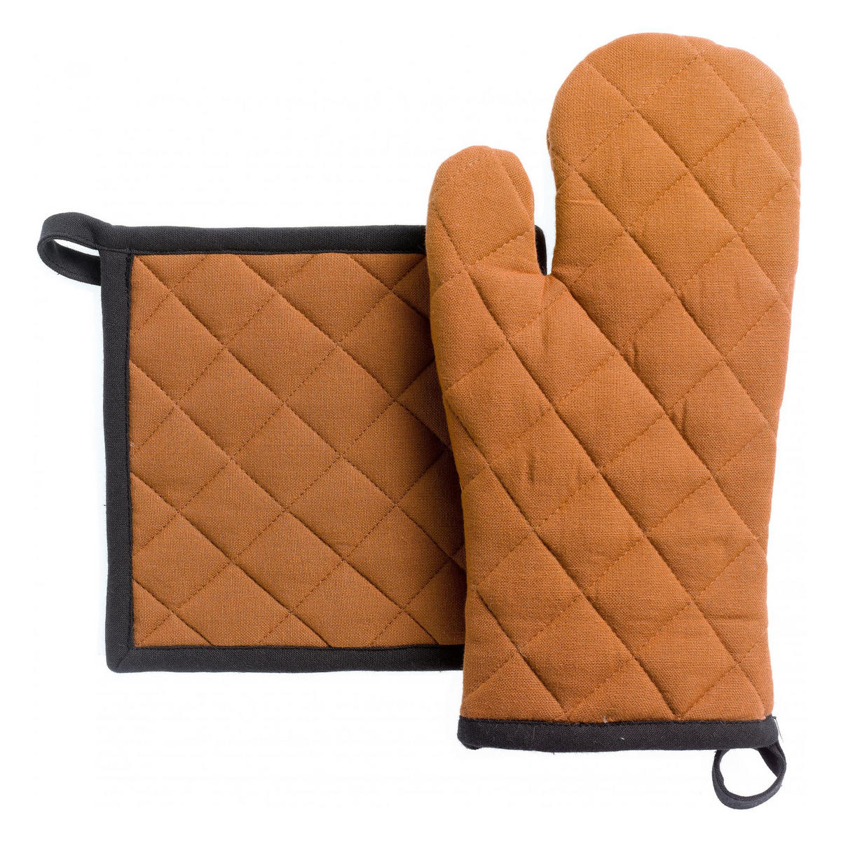 SET AUS TOPFLAPPEN/TOPFHANDSCHUH AUS RECYCELTEM MATERIAL Grace karamell 15 x 32 cm - Terra cotta, Textil (15/32cm) - Winkler