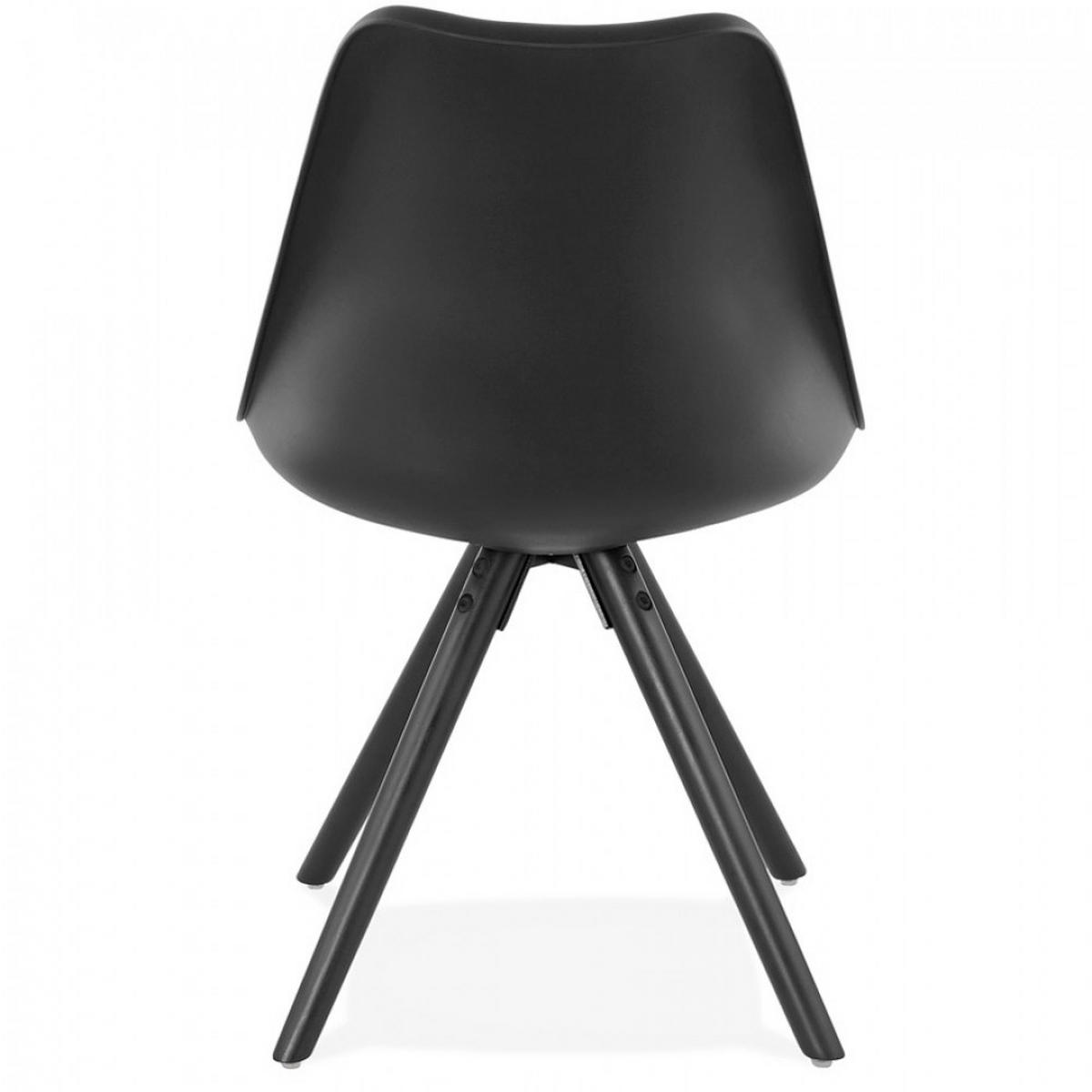 STUHL Schwarz 48x82x56cm - Schwarz, Leder/Holz (48/82/56cm) - AlterEgo