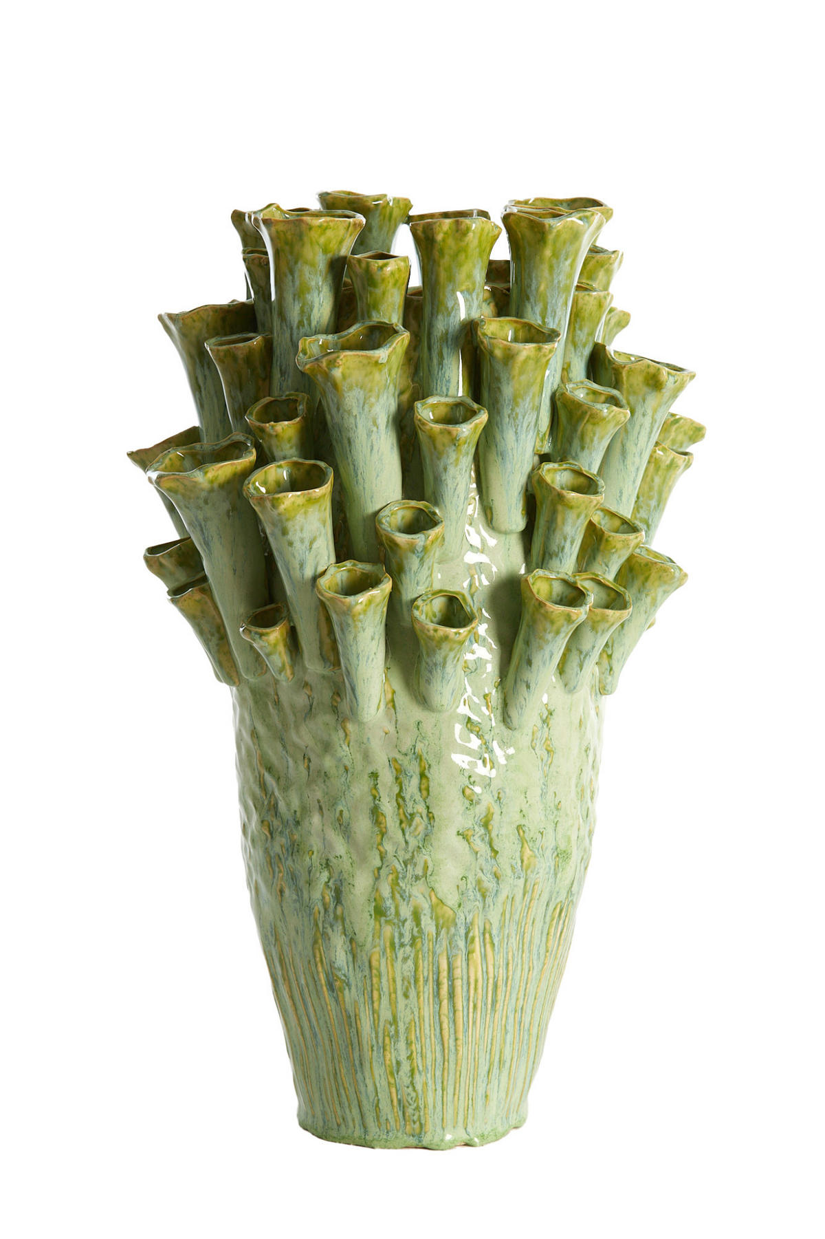 VASE Kyral Grün Ø28,5/46,5 cm - Grün, Keramik (46.5cm) - Light & Living