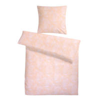 SEERSUCKER-BETTWÄSCHE 135x200 Sommer Bettbezug Bügelfrei aus 100% Baumwolle, Bettbezüge Wolken Muster Apricot Orange - Weiß, Textil (135/200cm) - Carpe Sonno