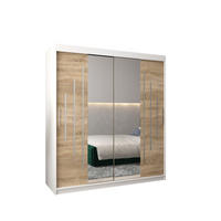 SCHWEBETÜRENSCHRANK 200/180/62 2-türig - Silberfarben/Weiß, Holz/Kunststoff (180/200/62cm) - Abiks Möbel