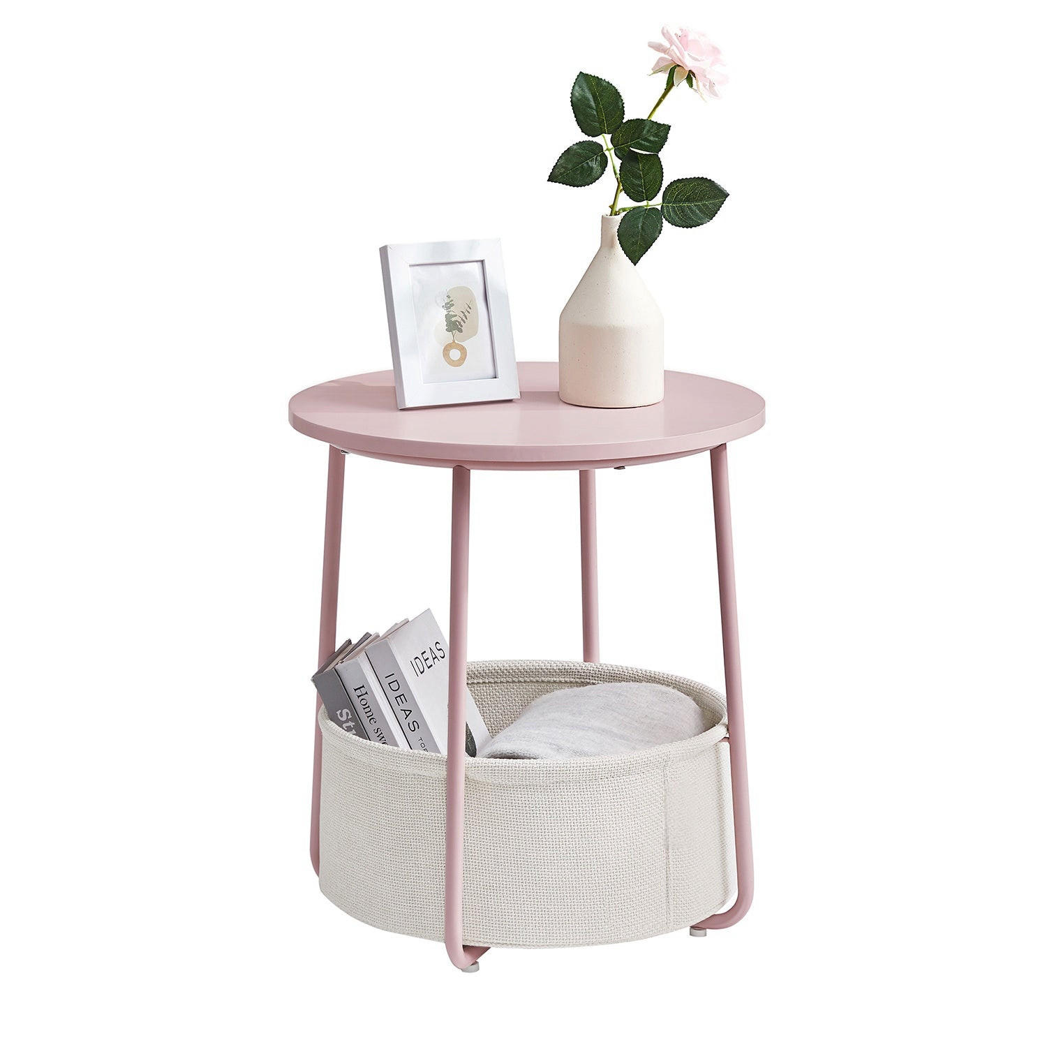 BEISTELLTISCH BASSETERRE - Rosa, Holzwerkstoff (45/45/50cm) - Hansiro