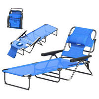 SONNENLIEGE aus Polyester 72x194x31 cm in Blau mit klappbar - Blau, Textil (72/31/194cm) - Modfu