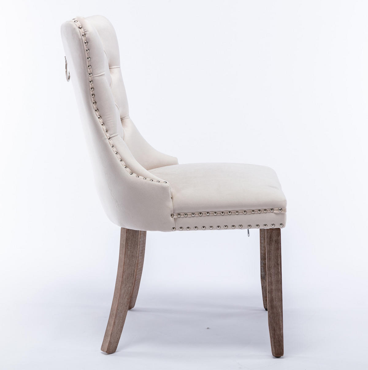 ESSZIMMERSTUHL hohe Rückenlehne Samt Beige - Beige, Holz (50/95/65cm) - Meubliv
