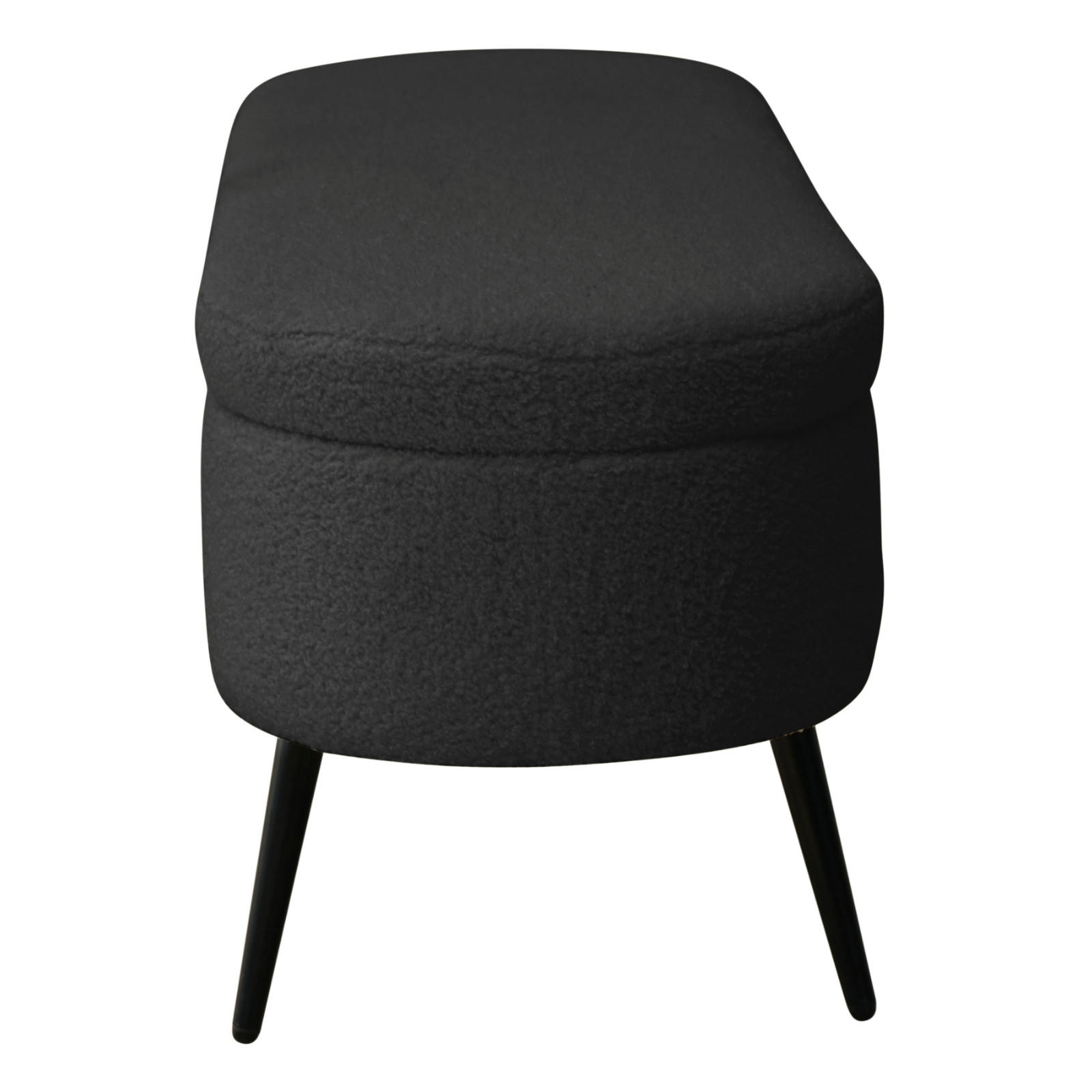 SITZBANK IVY mit Teddystoff - Schwarz, Textil (118/45/40cm) - SVITA