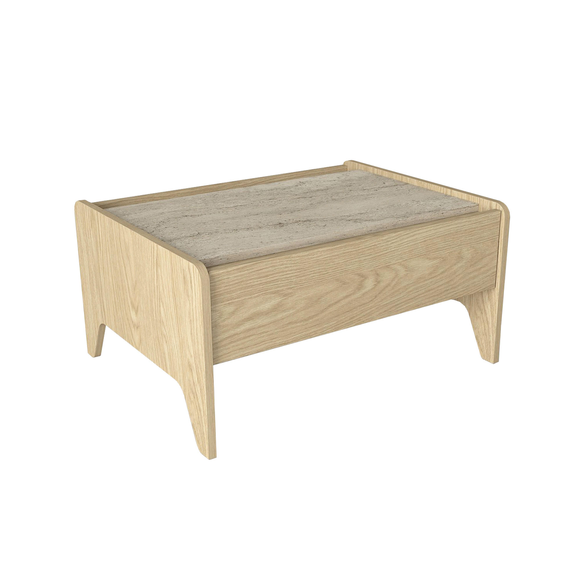 MOEBEL17 Couchtisch – Moderner Couchtisch mit Ablage – Wohnzimmertisch Design – Sofatisch – Minimalistischer Tisch Wohnzimmer – Rechteckiger Couchtisc - Naturfarben, Holzwerkstoff (60/77/38cm)
