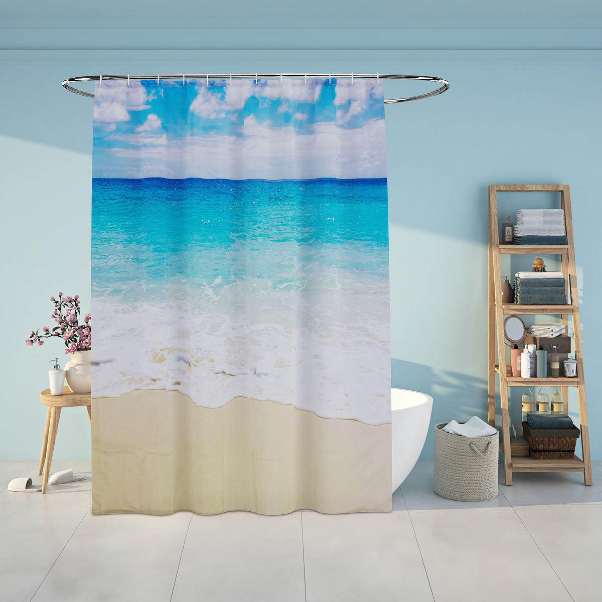 DUSCHVORHANG - Multicolor, Textil (180/0.1cm) - Relaxdays