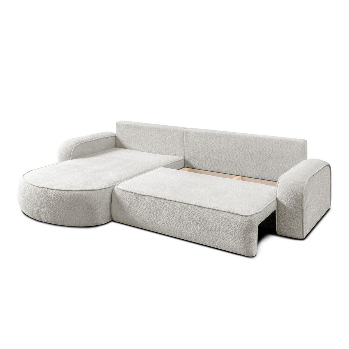 ECKCOUCH VENUS II mit Bettkasten, Coral 65 - Creme, Textil (275/178cm) - Lookway