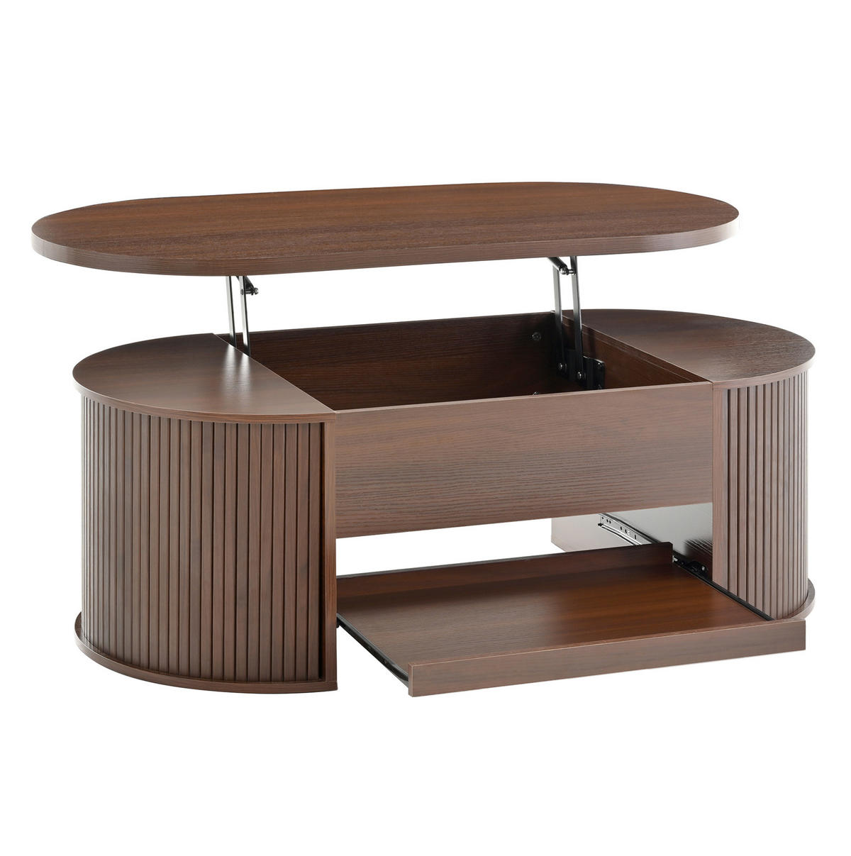 KONFERENČNÝ stolík 110/55,5/40 cm, MDF, orech, výškovo nastaviteľný - prírodná farba, kompozitné drevo (110/55.5/40cm) - BEAOK