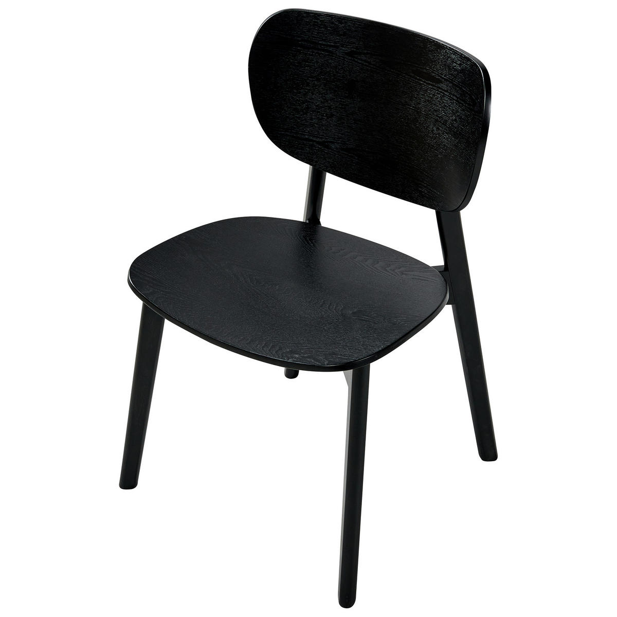 ESSZIMMERSTUHL 2er-Set Holz Schwarze Esche Overly - Schwarz, Holz (49/80/47cm) - Beliani