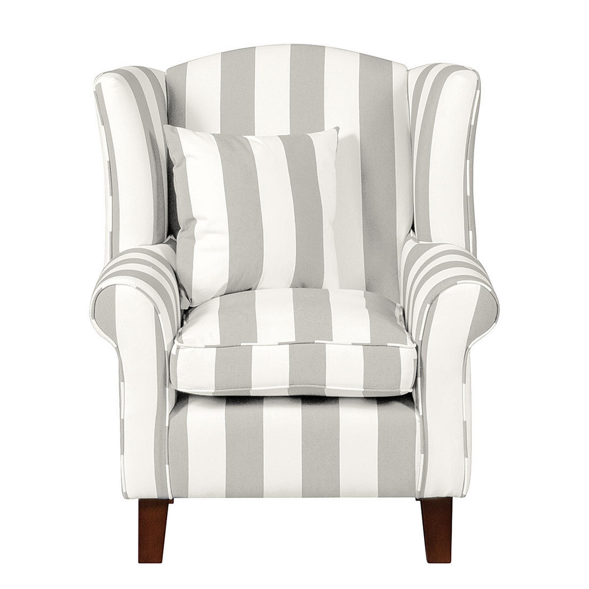 SESSEL ohne Hocker - Webstoff, Beige gestreift - Beige, Textil (78/95/78cm) - home24