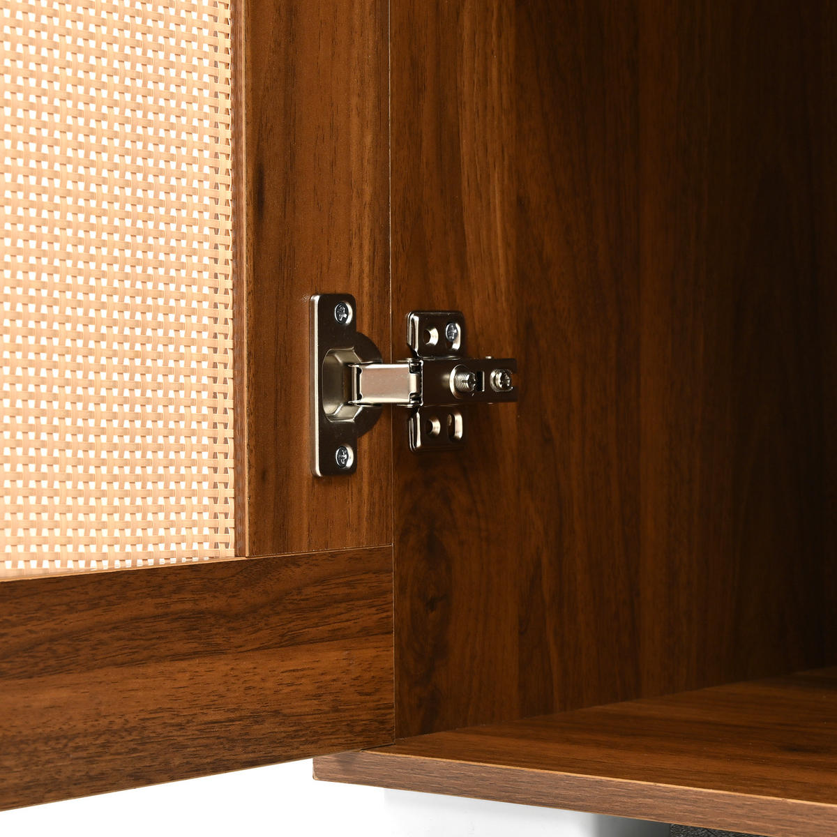 SCHUHSCHRANK aus MDF & Spanplatte 110x38x190cm in Walnuss mit Spiegel & LED - Walnussfarben, Holzwerkstoff (110/190/38cm) - Modfu