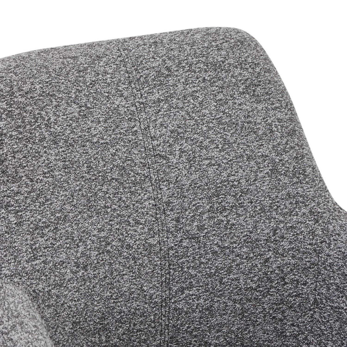 ARMLEHNSTUHL-SET 2 Stück in Teddystoff - Schwarz/Grau, Textil/Metall (64/87/64cm) - Furnhouse