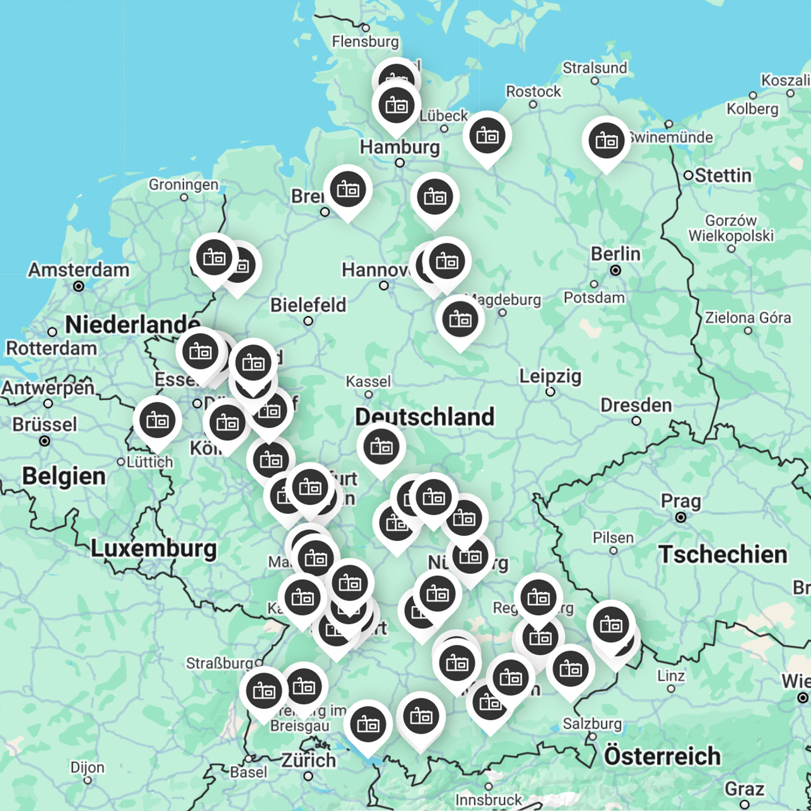 Deutschlandkarte mit allen XXXLutz Küchenstudios