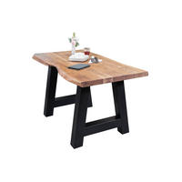 ESSTISCH CALI - Beige/Schwarz, Holz/Metall (80/120/77cm) - SAM