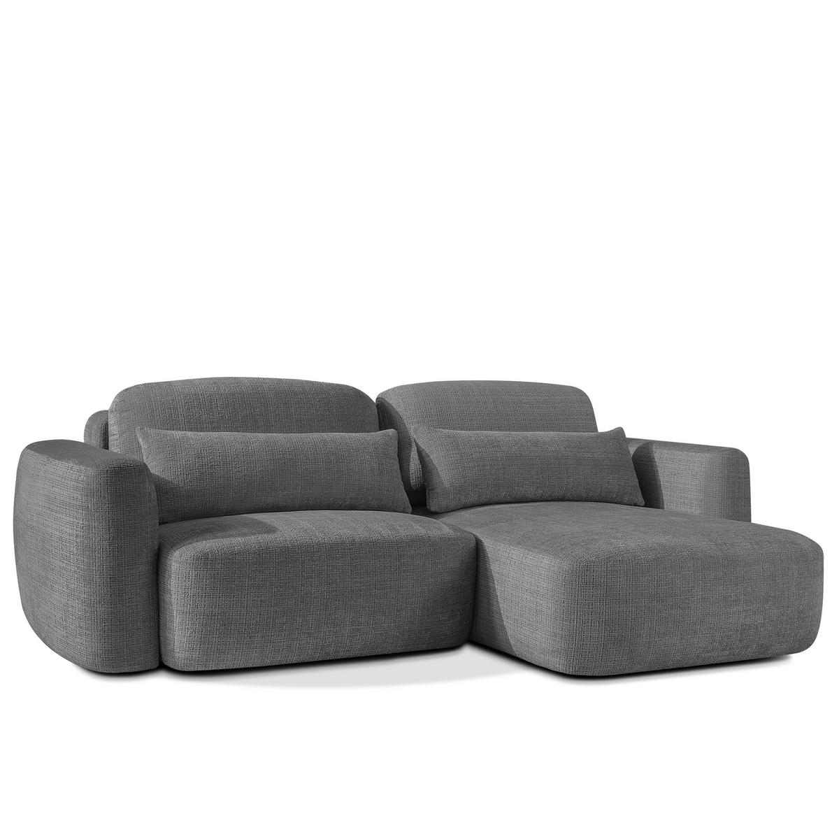 SITZGARNITUR ELOSA - Dunkelgrau, Holz/Textil (245/85/165cm) - KONSIMO®