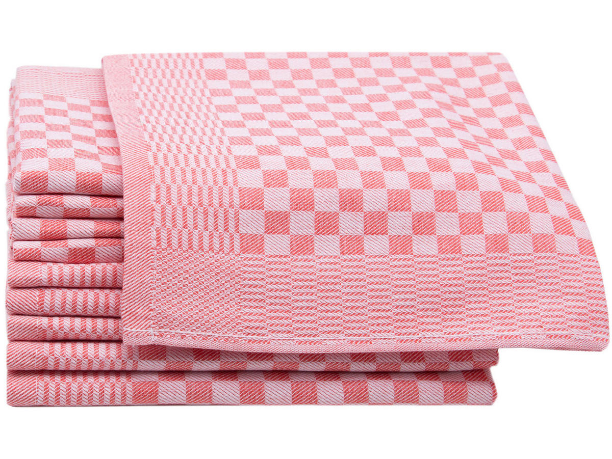GESCHIRRTÜCHER, 10er-Set, 46x70 cm, 100% Baumwolle, Rot - Rot, Textil (46/70cm) - Zollner
